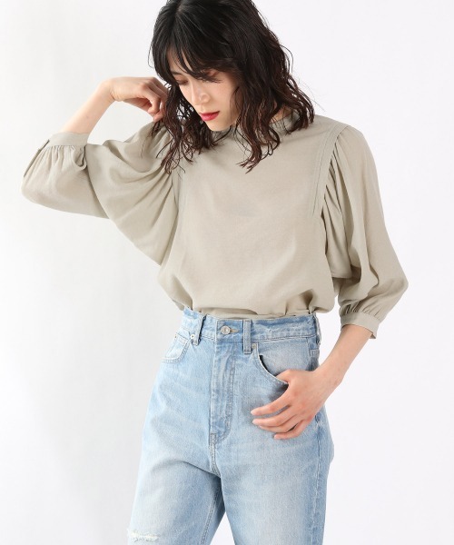 LOWRYS FARM（ローリーズファーム）の「コンパクトブラウス６Ｓ　939619（シャツ/ブラウス・レディース・ブラック/ベージュ/グリーン・FREE）」の3枚目の写真