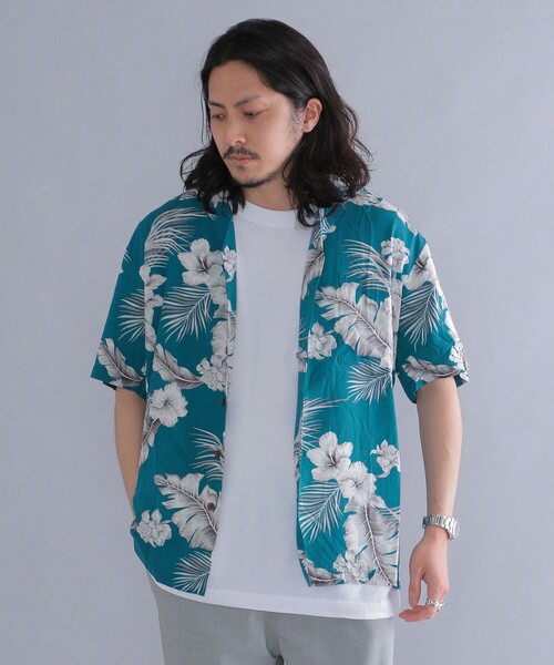 ROBERT J. CLANCEY(ロバートジェイクレンシー)の「ROBERT J.CLANCEY: ウォッシャブル レーヨン アロハシャツ(シャツ/ブラウス・メンズ・ライトブルー/コバルトブルー/ブラック/オリーブ/イエロー・MEDIUM/SMALL/X-SMALL)」の4枚目の写真