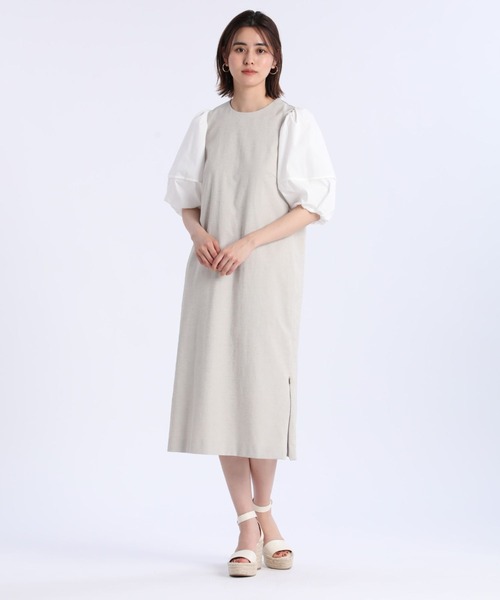 送料店舗負担 Maglie Par Ef De ボリュームスリーブドッキングワンピース ドレス Maglie Par Ef De マーリエパーエフデ のファッション 半額通販 Arenatheatre Net