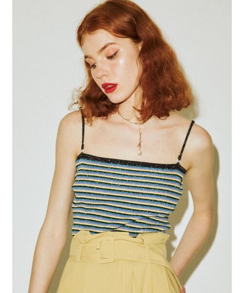 jouetie（ジュエティ）の「サマーニットキャミソール（キャミソール・レディース・ブラウン/グリーン/ブラック・MEDIUM）」の2枚目の写真