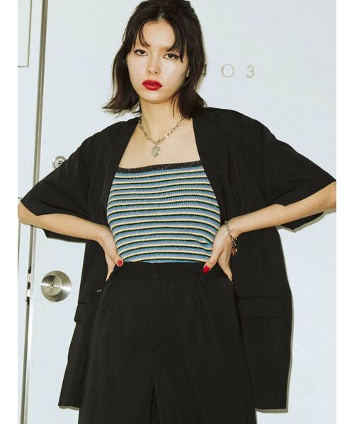 jouetie（ジュエティ）の「サマーニットキャミソール（キャミソール・レディース・ブラウン/グリーン/ブラック・MEDIUM）」の18枚目の写真