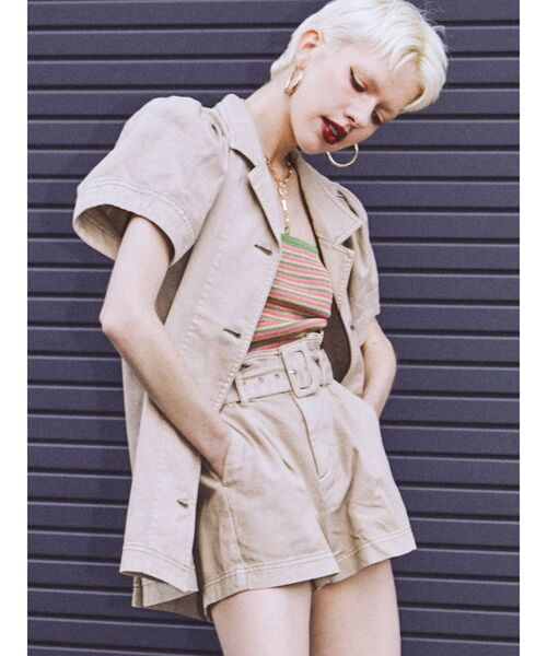 jouetie（ジュエティ）の「サマーニットキャミソール（キャミソール・レディース・ブラウン/グリーン/ブラック・MEDIUM）」の7枚目の写真