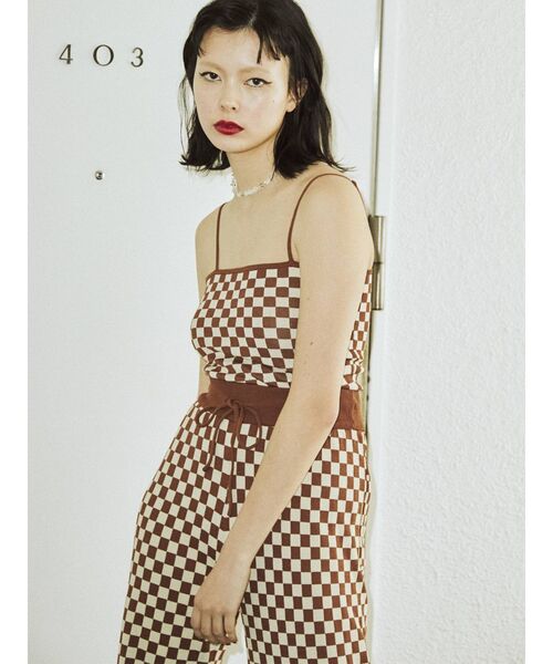 jouetie（ジュエティ）の「サマーニットキャミソール（キャミソール・レディース・ブラウン/グリーン/ブラック・MEDIUM）」の9枚目の写真