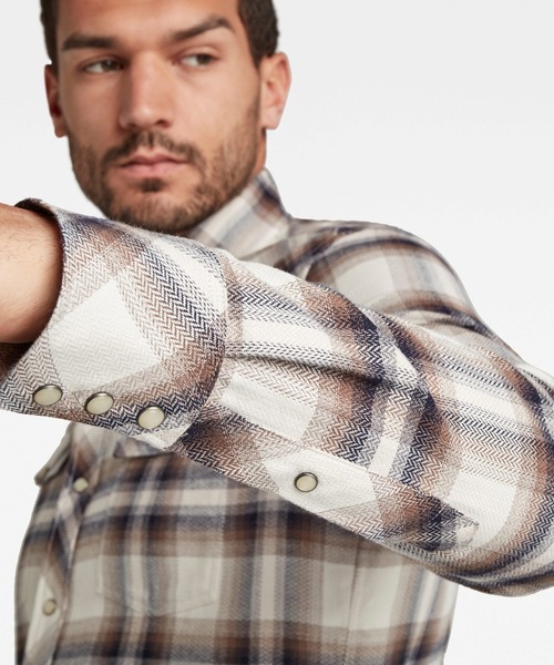 G-STAR(ジースター)の「3301 SLIM SHIRT/フランネル/チェックシャツ(シャツ/ブラウス・メンズ・ブラック系その他/ホワイト系その他・SMALL/MEDIUM/X-SMALL/X-LARGE/LARGE)」の6枚目の写真