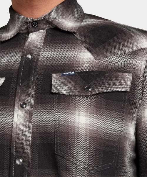 G-STAR(ジースター)の「3301 SLIM SHIRT/フランネル/チェックシャツ(シャツ/ブラウス・メンズ・ブラック系その他/ホワイト系その他・SMALL/MEDIUM/X-SMALL/X-LARGE/LARGE)」の9枚目の写真