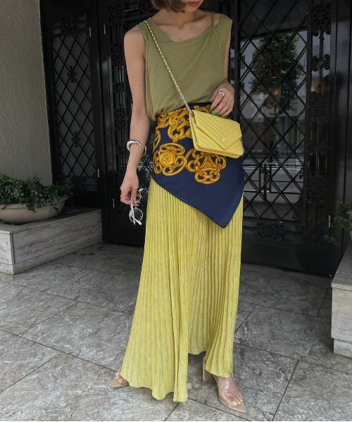 Ameri（アメリ）の「SHINE KNIT PLEATS SKIRT（スカート）」 - WEAR