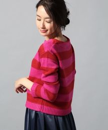 BLISS POINT | 7ゲージフトボーダークロップドプルオーバー/555398(ニット/セーター)