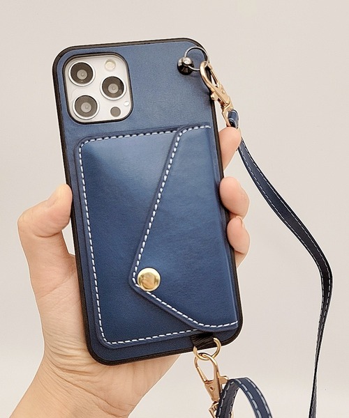 セール】斜め掛け お財布 ポケット付き iPhoneケース（スマホケース