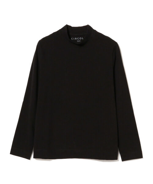 CIRCOLO 1901（チルコロ 1901）の「CIRCOLO1901 / 別注 ストレッチコットン モックネック Tシャツ（Tシャツ/カットソー・メンズ・ブラック/ホワイト系その他2/シルバー・MEDIUM/LARGE/SMALL）」の3枚目の写真