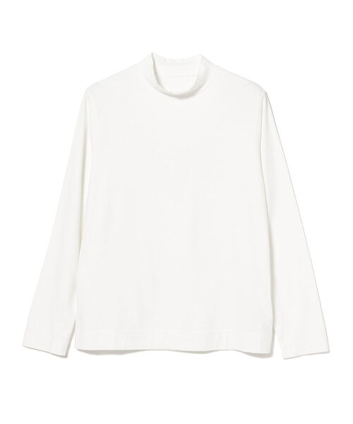 CIRCOLO 1901（チルコロ 1901）の「CIRCOLO1901 / 別注 ストレッチコットン モックネック Tシャツ（Tシャツ/カットソー・メンズ・ブラック/ホワイト系その他2/シルバー・MEDIUM/LARGE/SMALL）」の4枚目の写真