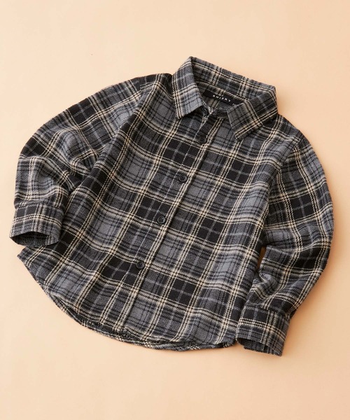 SHISKY(シスキー)の「SHISKY / シスキー チェック ネルシャツ 長袖 キッズ(シャツ/ブラウス・キッズ・レッド系その他/ベージュ系その他/ブラウン系その他/ブルー系その他/グリーン系その他/グレー系その他/レッド系その他2/グレー系その他2・110/120/130/140/150/160)」の2枚目の写真