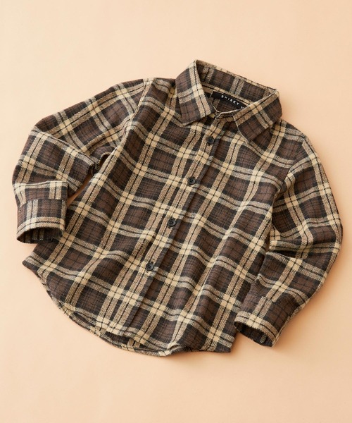 SHISKY(シスキー)の「SHISKY / シスキー チェック ネルシャツ 長袖 キッズ(シャツ/ブラウス・キッズ・レッド系その他/ベージュ系その他/ブラウン系その他/ブルー系その他/グリーン系その他/グレー系その他/レッド系その他2/グレー系その他2・110/120/130/140/150/160)」の1枚目の写真