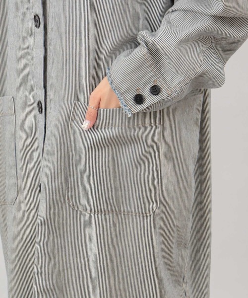 PUAL CE CIN（ピュアルセシン）の「綿ヘンプヒッコリーコート（その他アウター・レディース・オフホワイト/チャコールグレー/ベージュ・FREE）」の14枚目の写真