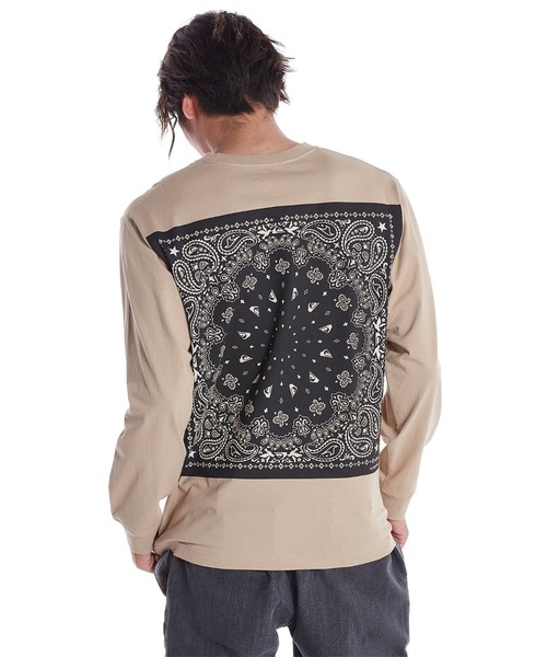 Quiksilver(クイックシルバー)の「PAISLEY BOX LT/クイックシルバーペイズリー柄バックプリントロンT(Tシャツ/カットソー・メンズ・ホワイト/ブラック/ベージュ・MEDIUM/LARGE/X-LARGE/SMALL)」の3枚目の写真