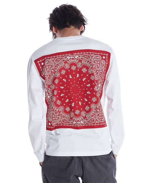 Quiksilver(クイックシルバー)の「PAISLEY BOX LT/クイックシルバーペイズリー柄バックプリントロンT(Tシャツ/カットソー・メンズ・ホワイト/ブラック/ベージュ・MEDIUM/LARGE/X-LARGE/SMALL)」の2枚目の写真