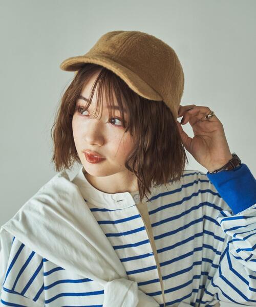 coen（コーエン）の「ウールライクキャップ（キャップ・レディース・ベージュ/オレンジ系その他/ケリー・FREE）」の2枚目の写真