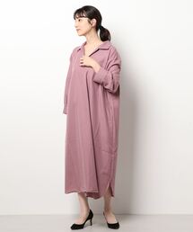 Samansa Mos2 blue | フラットカラーシャツワンピース(シャツワンピース)