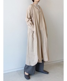 フラットカラーシャツワンピース