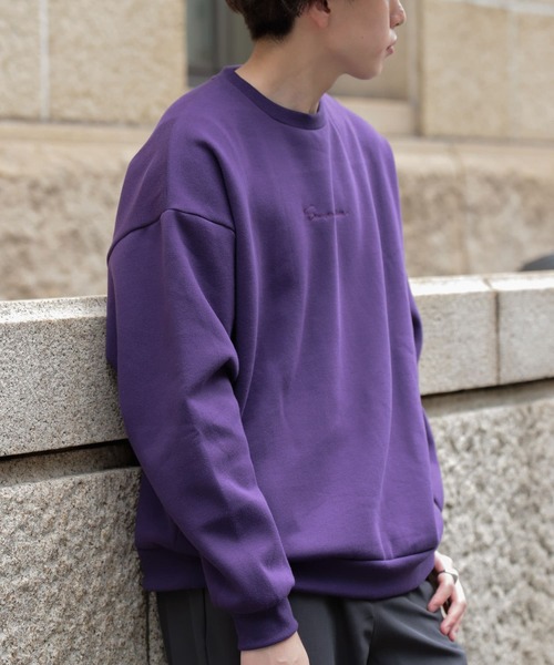 SENSE OF PLACE by URBAN RESEARCH(センスオブプレイスバイアーバンリサーチ)の「『XLサイズWEB/一部店舗限定』シシュウウラキモウカラースウェットシャツ(スウェット・メンズ・ブラック/パープル/ブルー/アイボリー/ライトベージュ/グリーン・MEDIUM/LARGE/X-LARGE)」の6枚目の写真