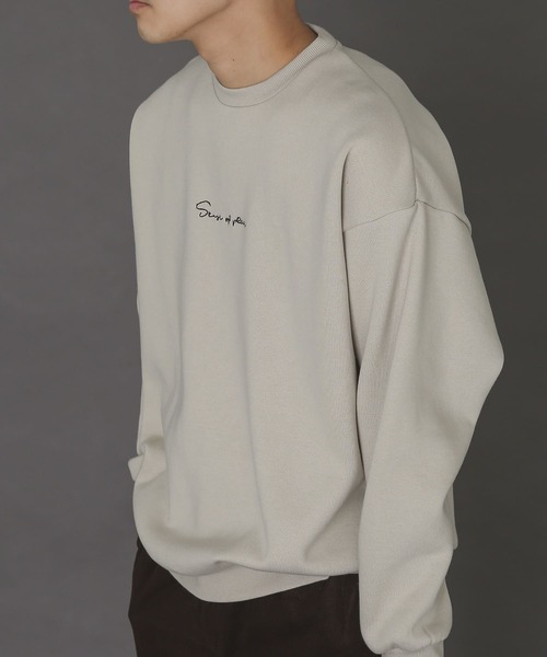 SENSE OF PLACE by URBAN RESEARCH(センスオブプレイスバイアーバンリサーチ)の「『XLサイズWEB/一部店舗限定』シシュウウラキモウカラースウェットシャツ(スウェット・メンズ・ブラック/パープル/ブルー/アイボリー/ライトベージュ/グリーン・MEDIUM/LARGE/X-LARGE)」の4枚目の写真