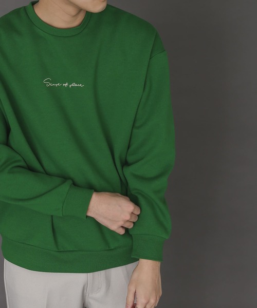 SENSE OF PLACE by URBAN RESEARCH(センスオブプレイスバイアーバンリサーチ)の「『XLサイズWEB/一部店舗限定』シシュウウラキモウカラースウェットシャツ(スウェット・メンズ・ブラック/パープル/ブルー/アイボリー/ライトベージュ/グリーン・MEDIUM/LARGE/X-LARGE)」の5枚目の写真