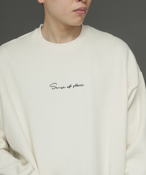 SENSE OF PLACE by URBAN RESEARCH(センスオブプレイスバイアーバンリサーチ)の「『XLサイズWEB/一部店舗限定』シシュウウラキモウカラースウェットシャツ(スウェット・メンズ・ブラック/パープル/ブルー/アイボリー/ライトベージュ/グリーン・MEDIUM/LARGE/X-LARGE)」の8枚目の写真