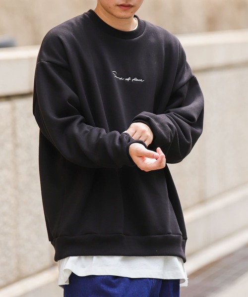 SENSE OF PLACE by URBAN RESEARCH(センスオブプレイスバイアーバンリサーチ)の「『XLサイズWEB/一部店舗限定』シシュウウラキモウカラースウェットシャツ(スウェット・メンズ・ブラック/パープル/ブルー/アイボリー/ライトベージュ/グリーン・MEDIUM/LARGE/X-LARGE)」の10枚目の写真