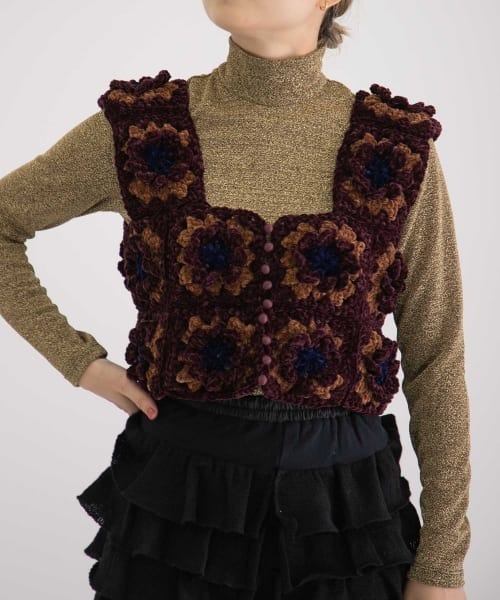 malamute（マラミュート）の「malamute block flower crochet vest 