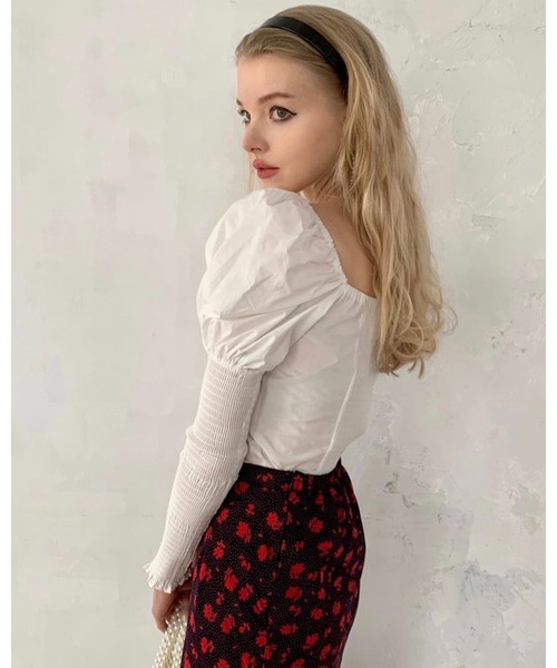 epine（エピヌ）の「dot flower straight long skirt（スカート・レディース・ブラック/ブラウン・FREE）」の14枚目の写真