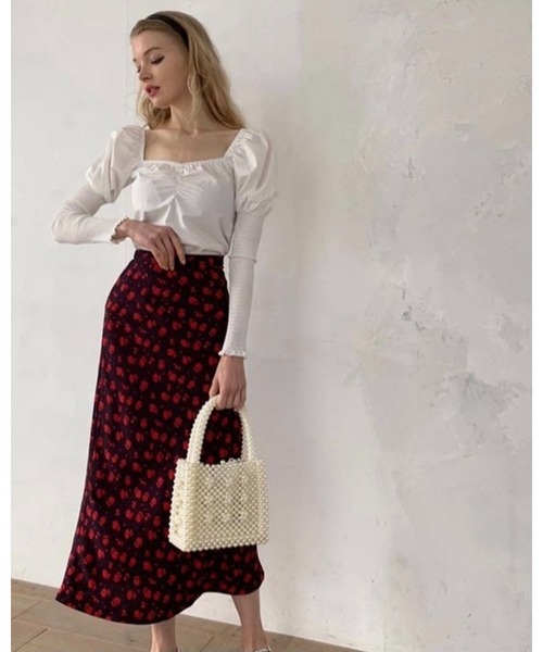 epine（エピヌ）の「dot flower straight long skirt（スカート・レディース・ブラック/ブラウン・FREE）」の13枚目の写真