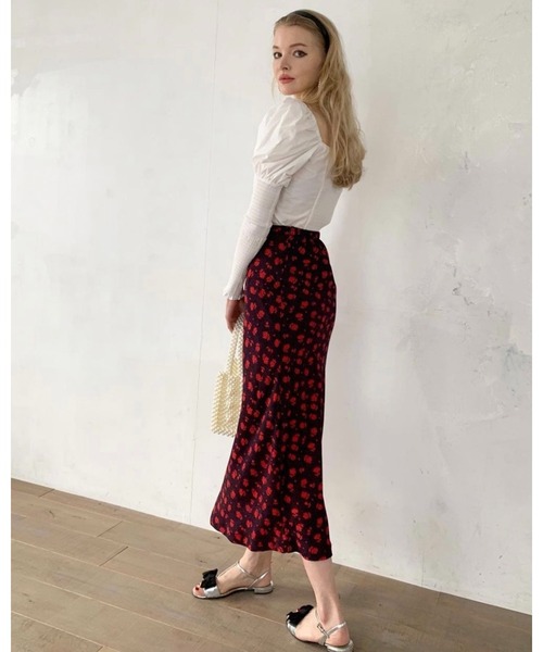 epine（エピヌ）の「dot flower straight long skirt（スカート・レディース・ブラック/ブラウン・FREE）」の12枚目の写真