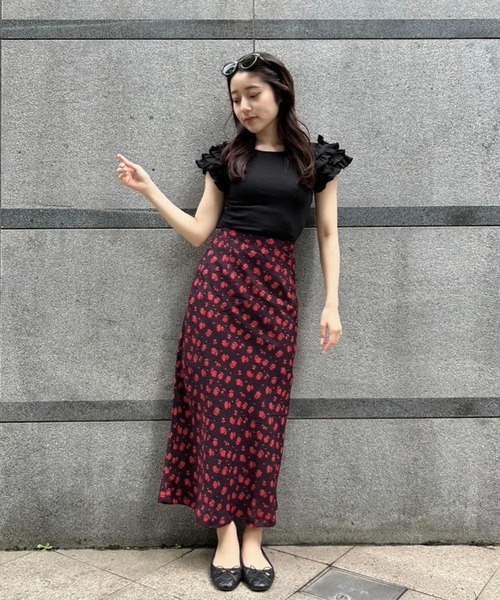 epine（エピヌ）の「dot flower straight long skirt（スカート・レディース・ブラック/ブラウン・FREE）」の15枚目の写真