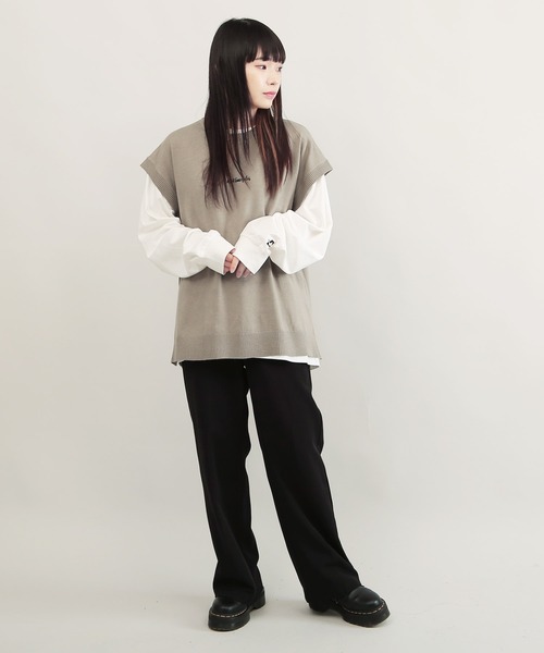 Mark Gonzales（マーク・ゴンザレス）の「Mark Gonzales / マークゴンザレス 別注 コラボ オーバーサイズ ニットベスト & ロンT アンサンブル（アンサンブル・メンズ・ブラック系その他/グレー系その他/グリーン系その他/ブラック系その他2/グレー系その他2/グリーン系その他2・FREE）」の16枚目の写真