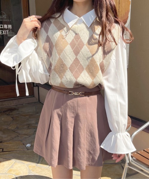 apres jour(アプレジュール)の「アーガイルベスト【ZOZOTOWN限定アイテム】(ベスト・レディース・その他/アイボリー/モカ・X-LARGE/フリー)」の6枚目の写真