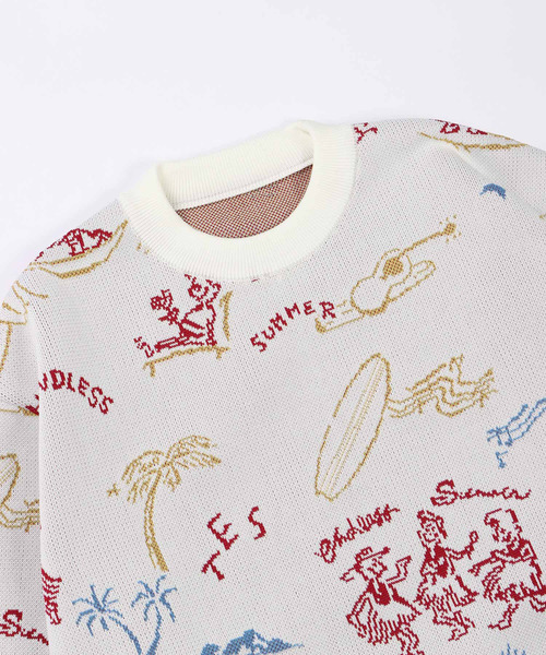 The Endless Summer（エンドレスサマー）の「TES HAWAII TRIP JQ LOOSE FIT CREWNECK KNIT / クルーネックニット（ニット/セーター・メンズ・オフホワイト/ブラック/ブラウン・X-LARGE/MEDIUM/LARGE/SMALL）」の21枚目の写真