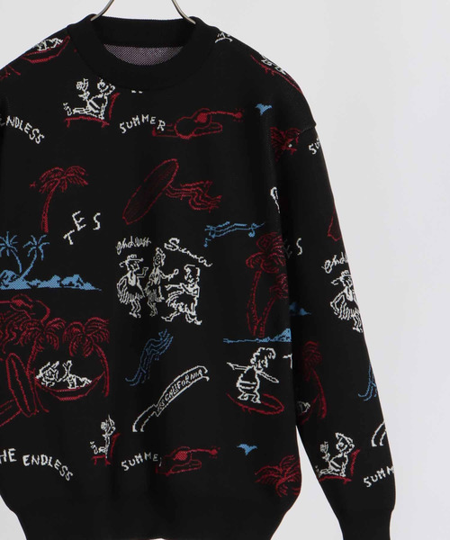 The Endless Summer（エンドレスサマー）の「TES HAWAII TRIP JQ LOOSE FIT CREWNECK KNIT / クルーネックニット（ニット/セーター・メンズ・オフホワイト/ブラック/ブラウン・X-LARGE/MEDIUM/LARGE/SMALL）」の18枚目の写真