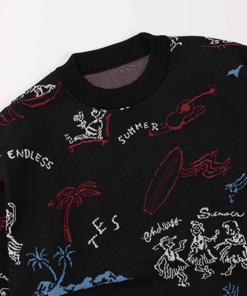 The Endless Summer（エンドレスサマー）の「TES HAWAII TRIP JQ LOOSE FIT CREWNECK KNIT / クルーネックニット（ニット/セーター・メンズ・オフホワイト/ブラック/ブラウン・X-LARGE/MEDIUM/LARGE/SMALL）」の14枚目の写真