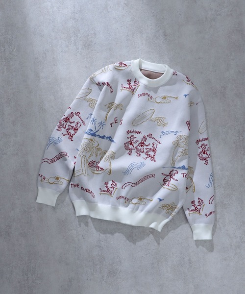 The Endless Summer（エンドレスサマー）の「TES HAWAII TRIP JQ LOOSE FIT CREWNECK KNIT / クルーネックニット（ニット/セーター・メンズ・オフホワイト/ブラック/ブラウン・X-LARGE/MEDIUM/LARGE/SMALL）」の5枚目の写真