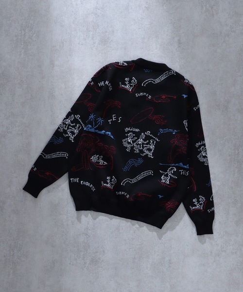 The Endless Summer（エンドレスサマー）の「TES HAWAII TRIP JQ LOOSE FIT CREWNECK KNIT / クルーネックニット（ニット/セーター・メンズ・オフホワイト/ブラック/ブラウン・X-LARGE/MEDIUM/LARGE/SMALL）」の8枚目の写真