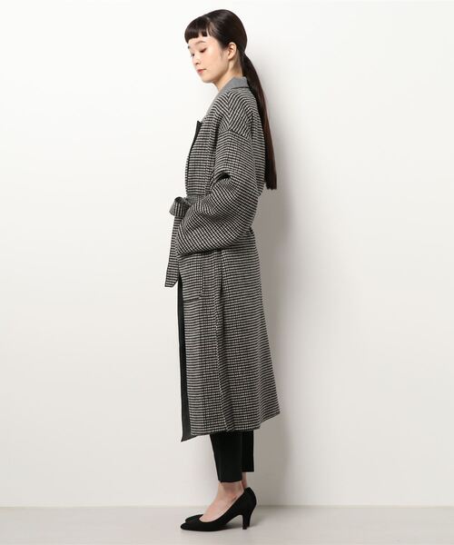 prose verse（プロズヴェール）の「チェックサイドスリットロングコート（チェスターコート・レディース・ブラウン/ブラック・MEDIUM/LARGE）」の5枚目の写真