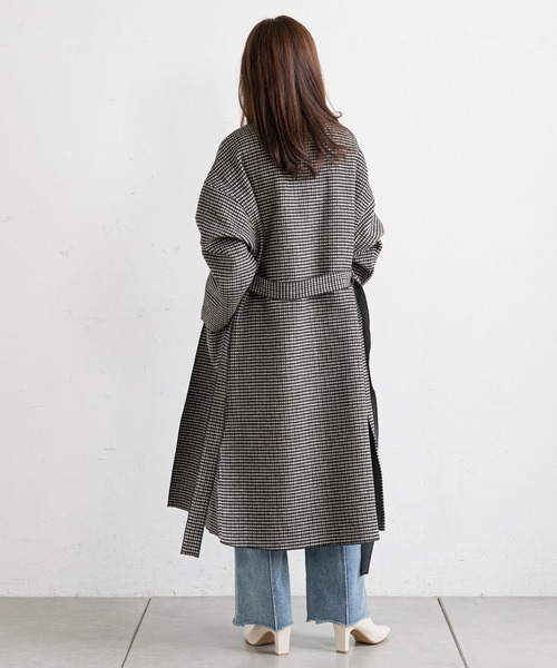 prose verse（プロズヴェール）の「チェックサイドスリットロングコート（チェスターコート・レディース・ブラウン/ブラック・MEDIUM/LARGE）」の16枚目の写真