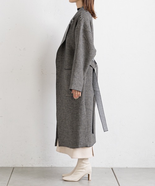 prose verse（プロズヴェール）の「チェックサイドスリットロングコート（チェスターコート・レディース・ブラウン/ブラック・MEDIUM/LARGE）」の19枚目の写真