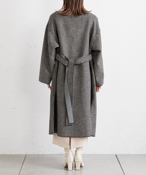 prose verse（プロズヴェール）の「チェックサイドスリットロングコート（チェスターコート・レディース・ブラウン/ブラック・MEDIUM/LARGE）」の20枚目の写真