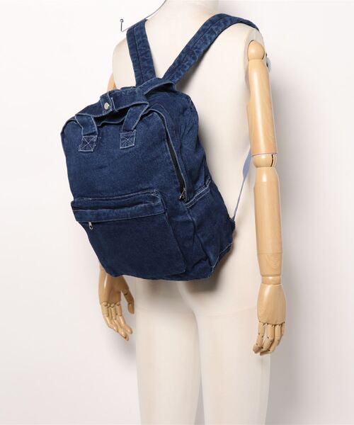 STYLEBLOCK（スタイルブロック）の「デニム素材リュックサック（バックパック/リュック・レディース・ダークブルー・FREE）」の5枚目の写真