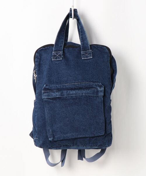 STYLEBLOCK（スタイルブロック）の「デニム素材リュックサック（バックパック/リュック・レディース・ダークブルー・FREE）」の6枚目の写真
