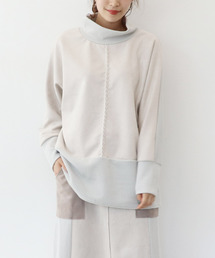 Three Four Time | スエードリブ切替タートルネックチュニック(その他トップス)