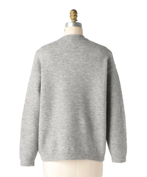 Drawer（ドゥロワー）の「＜Drawer（ドゥロワー）＞ ７G天竺編みクルーネックニット（ニット/セーター・レディース・ホワイト/グレー・1/2）」の4枚目の写真