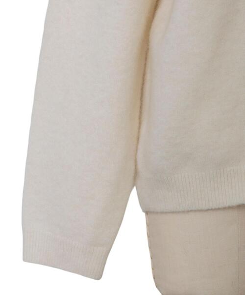 Drawer（ドゥロワー）の「＜Drawer（ドゥロワー）＞ ７G天竺編みクルーネックニット（ニット/セーター・レディース・ホワイト/グレー・1/2）」の6枚目の写真