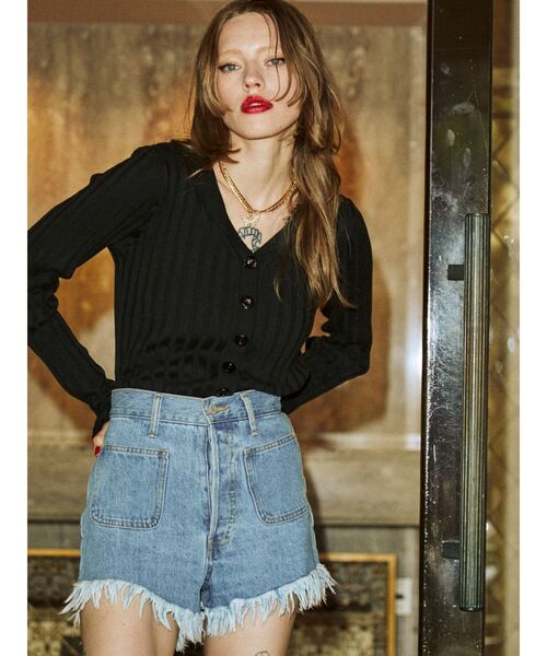 jouetie（ジュエティ）の「ブラウスリブニット（ニット/セーター・レディース・ブラック/パープル/ピンク・MEDIUM）」の19枚目の写真