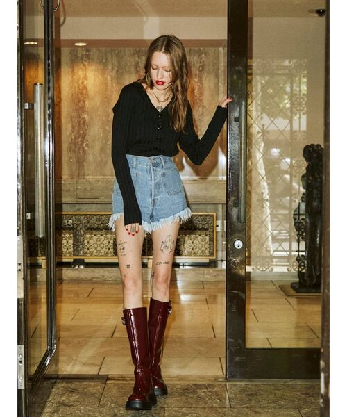 jouetie（ジュエティ）の「ブラウスリブニット（ニット/セーター・レディース・ブラック/パープル/ピンク・MEDIUM）」の10枚目の写真